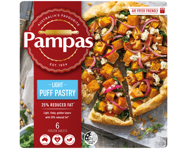 Pampas Puff Pastry 25% Reduced Fat Frozen 1 kg