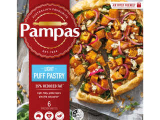 Pampas Puff Pastry 25% Reduced Fat Frozen 1 kg